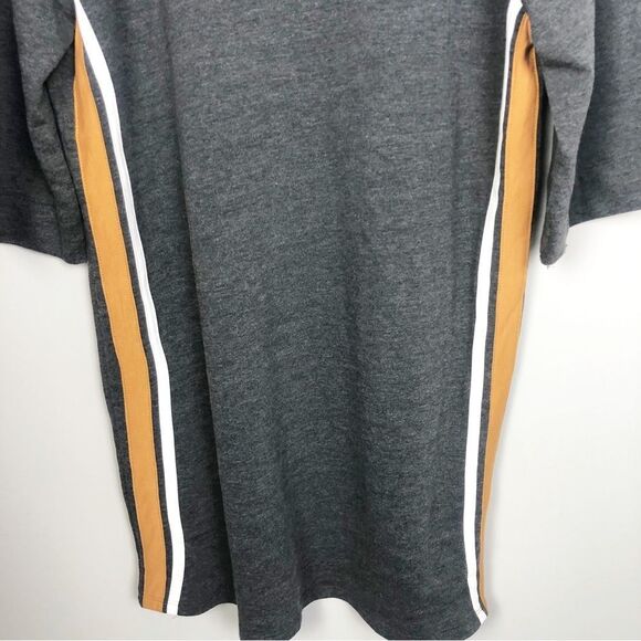 ZARA | Gray Sweatshirt Shift Dress Yellow White Side Stripe Women’s Size Medium - Picture 6 of 9